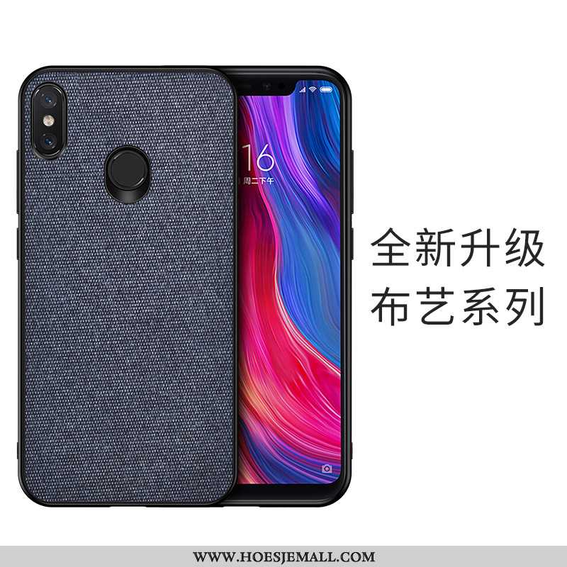 Hoes Xiaomi Mi A2 Zacht Siliconen Anti-fall All Inclusive Mini Leren Hoesje Antislip Blauwe