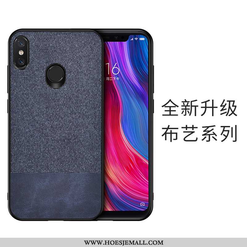 Hoes Xiaomi Mi A2 Zacht Siliconen Anti-fall All Inclusive Mini Leren Hoesje Antislip Blauwe