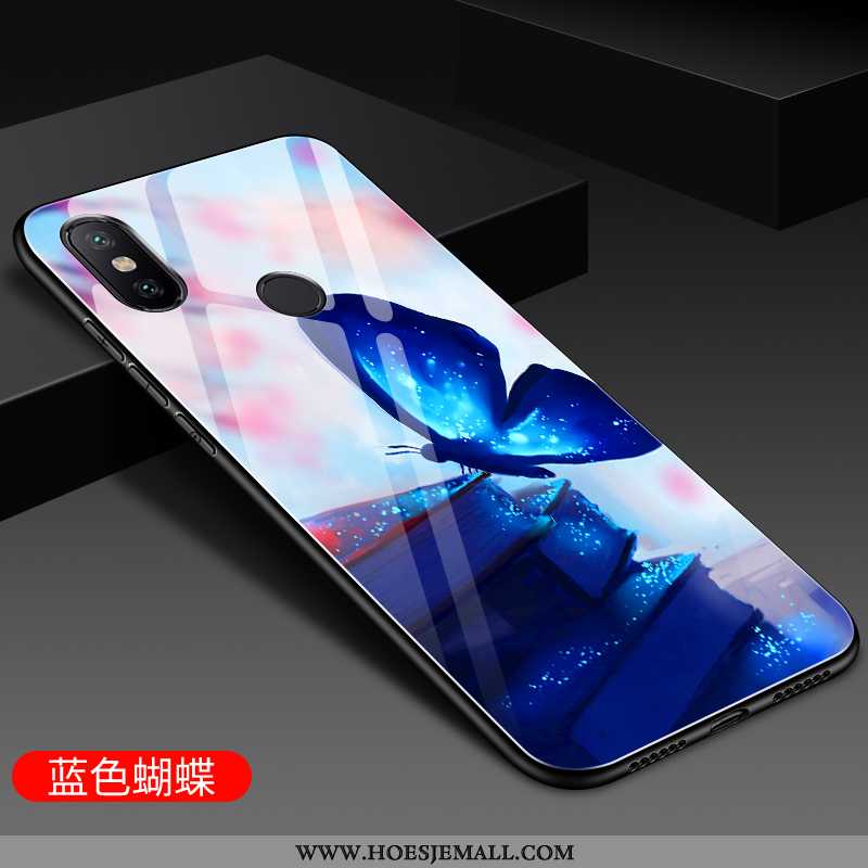 Hoes Xiaomi Mi A2 Bescherming Glas Hoesje Mobiele Telefoon Licht Hard Purper