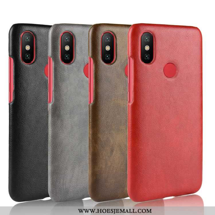 Hoes Xiaomi Mi A2 Leer Patroon Leren Hoesje Rood Soort Aziatische Vrucht Mini