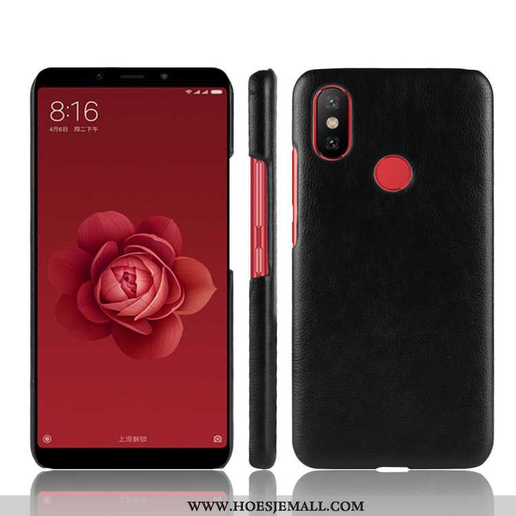 Hoes Xiaomi Mi A2 Leer Patroon Leren Hoesje Rood Soort Aziatische Vrucht Mini