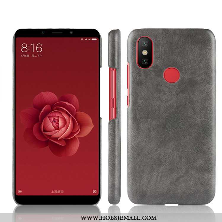 Hoes Xiaomi Mi A2 Leer Patroon Leren Hoesje Rood Soort Aziatische Vrucht Mini