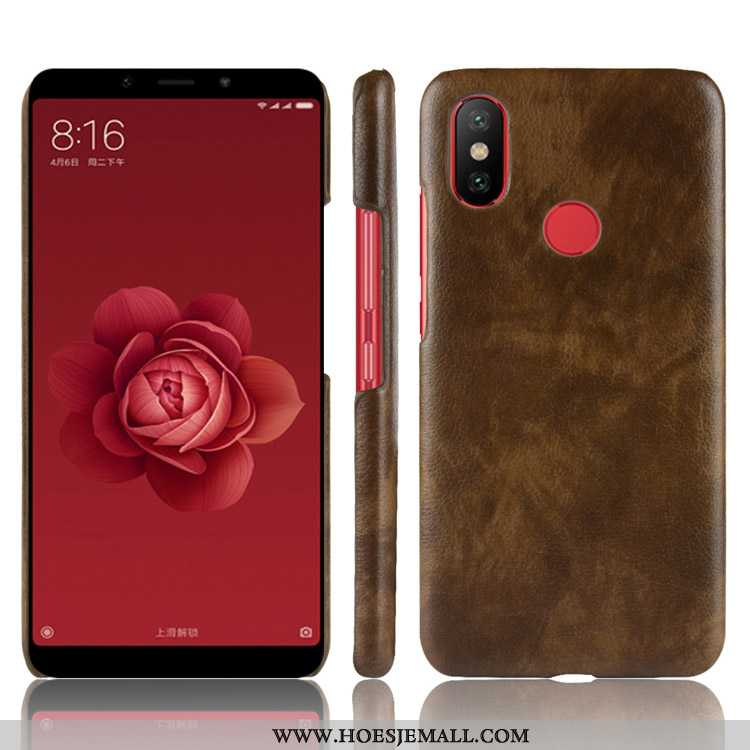 Hoes Xiaomi Mi A2 Leer Patroon Leren Hoesje Rood Soort Aziatische Vrucht Mini