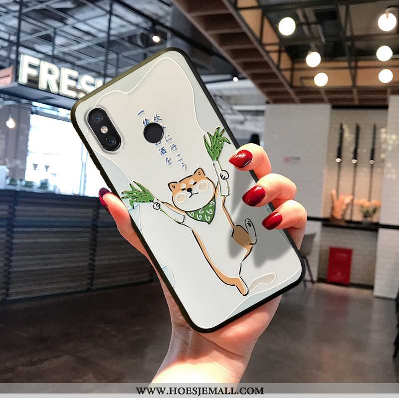 Hoesje Xiaomi Mi A2 Zacht Schrobben Scheppend Rood Spotprent Mini Witte