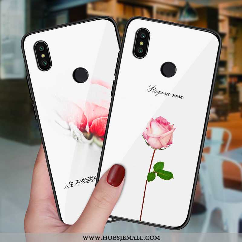 Hoesje Xiaomi Mi A2 Mode Persoonlijk Hoes Wit Vers Scheppend Glas Witte