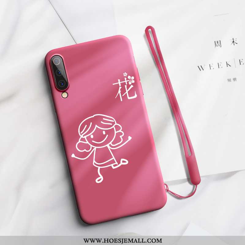 Hoes Xiaomi Mi A3 Zacht Siliconen Anti-fall Lovers Hoesje Mobiele Telefoon Bloemen Purper