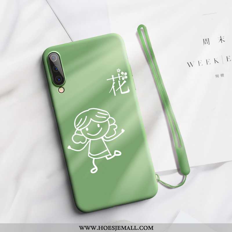 Hoes Xiaomi Mi A3 Zacht Siliconen Anti-fall Lovers Hoesje Mobiele Telefoon Bloemen Purper