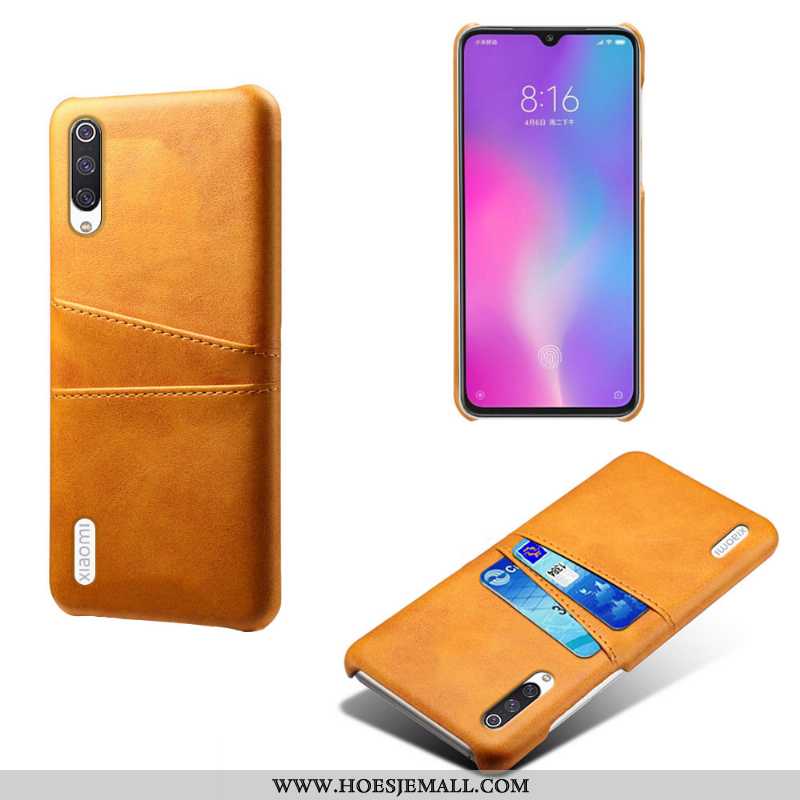 Hoesje Xiaomi Mi A3 Vintage Leer Anti-fall Leren Bescherming Bedrijf Geel