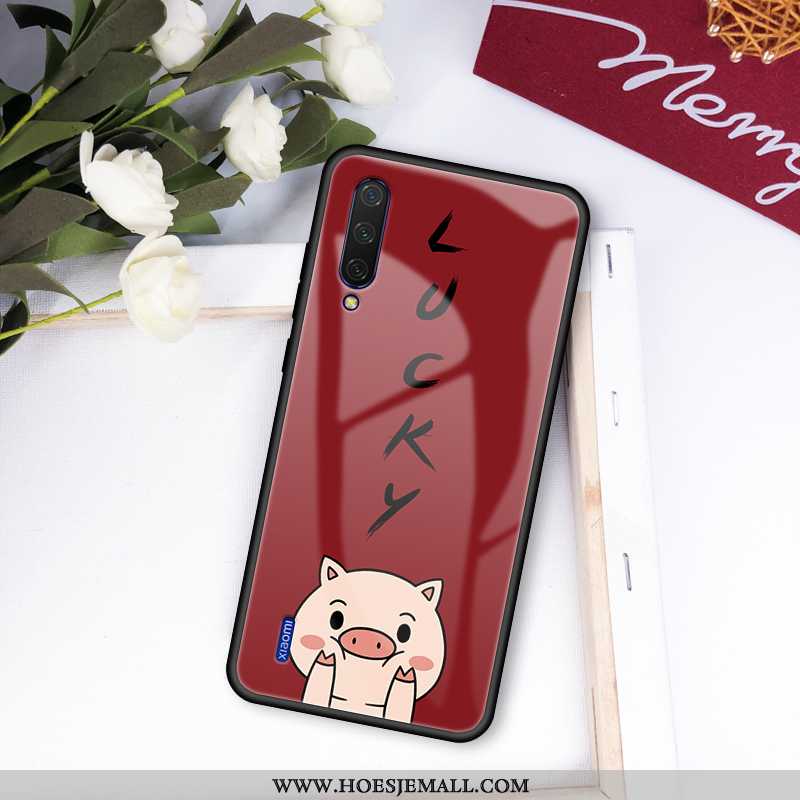 Hoesje Xiaomi Mi A3 Siliconen Bescherming Glas Jeugd Mobiele Telefoon Wind Bordeaux