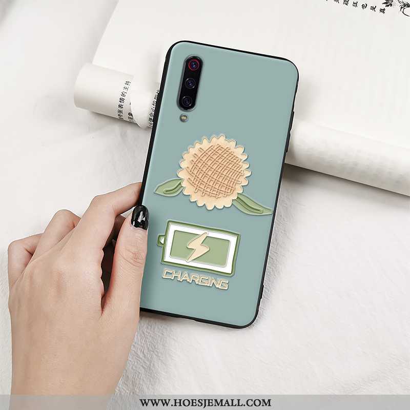 Hoesje Xiaomi Mi A3 Reliëf Mooie Mobiele Telefoon Mini Pas Blauw Blauwe