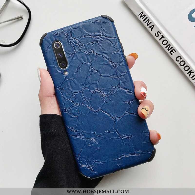 Hoesje Xiaomi Mi A3 Patroon Siliconen Donkerblauw Plooien Anti-fall Eenvoudige All Inclusive Donkerb