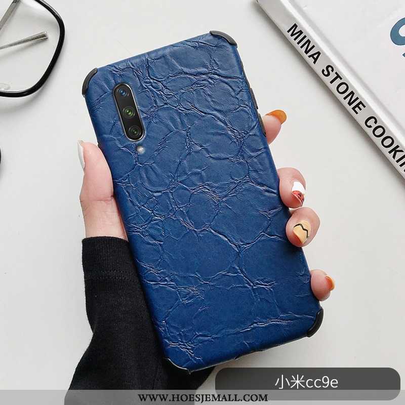 Hoesje Xiaomi Mi A3 Patroon Siliconen Donkerblauw Plooien Anti-fall Eenvoudige All Inclusive Donkerb