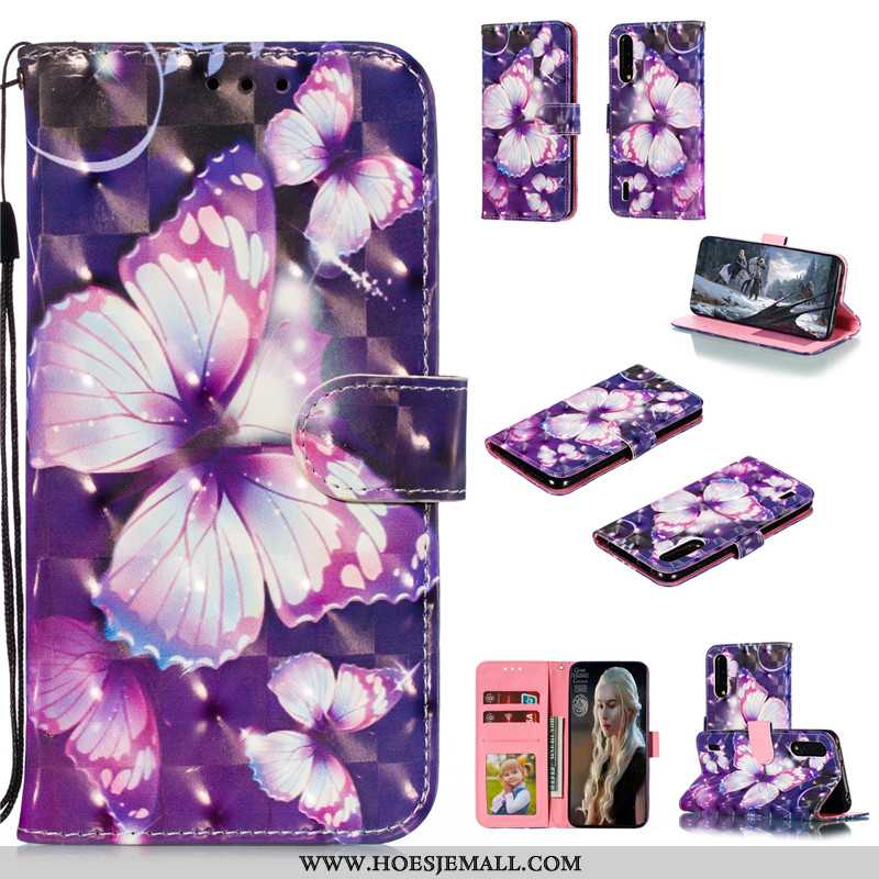 Hoesje Xiaomi Mi A3 Bescherming Leren Hoes Folio All Inclusive Anti-fall Blauwe