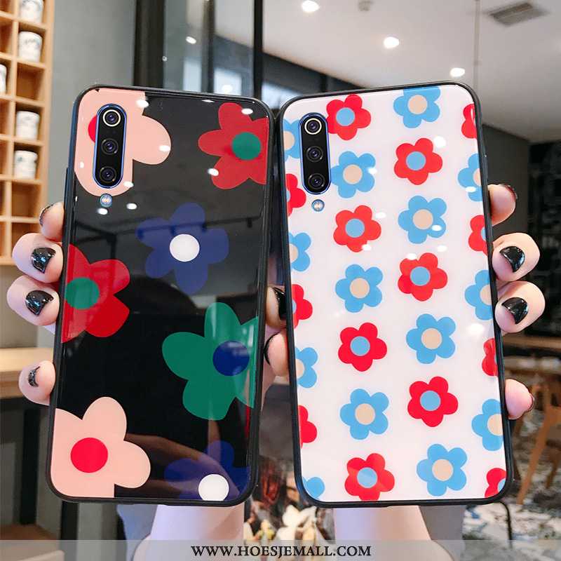 Hoesje Xiaomi Mi A3 Zacht Siliconen Bloemen Mobiele Telefoon High End Persoonlijk Zwarte