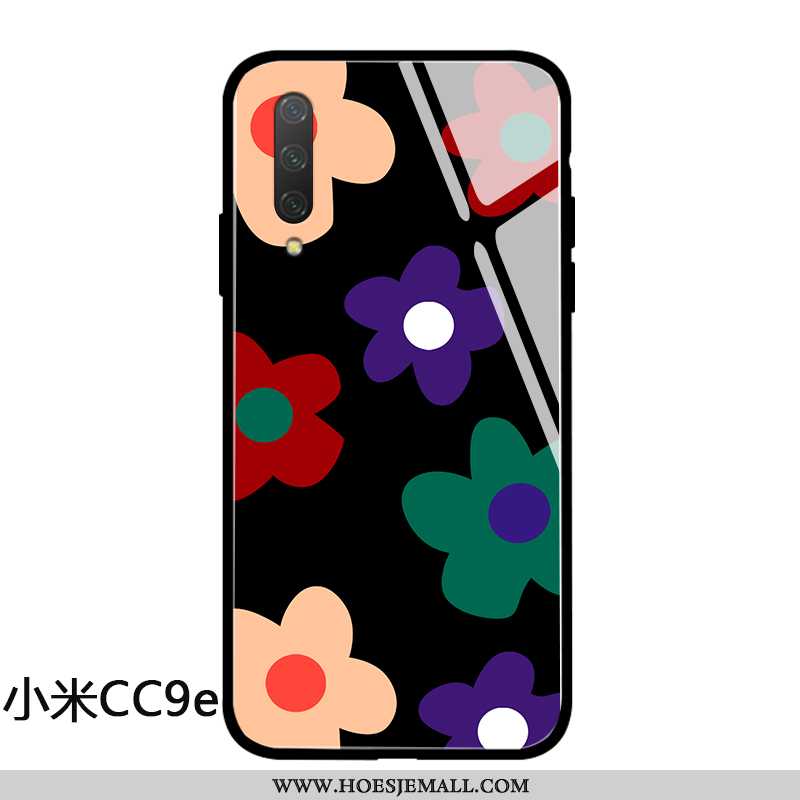 Hoesje Xiaomi Mi A3 Zacht Siliconen Bloemen Mobiele Telefoon High End Persoonlijk Zwarte