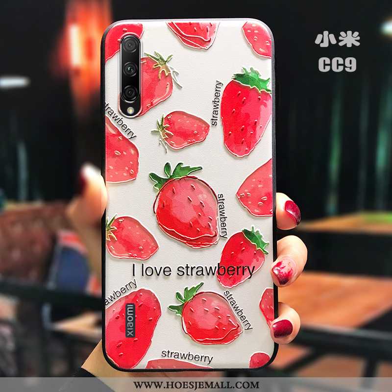 Hoes Xiaomi Mi A3 Dun Zacht Hoesje Scheppend Rood Schrobben Kunst