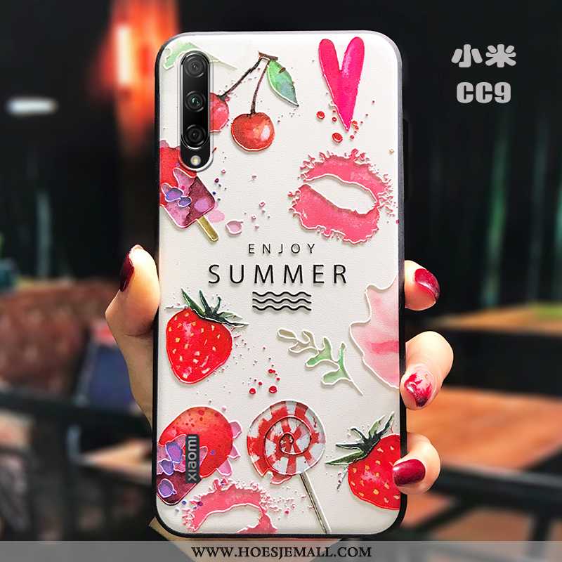 Hoes Xiaomi Mi A3 Dun Zacht Hoesje Scheppend Rood Schrobben Kunst