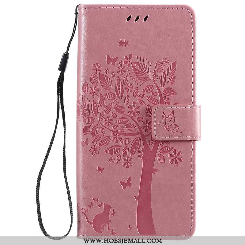 Hoesje Xiaomi Mi A3 Zacht Siliconen Clamshell Mini Leren Roze Mobiele Telefoon