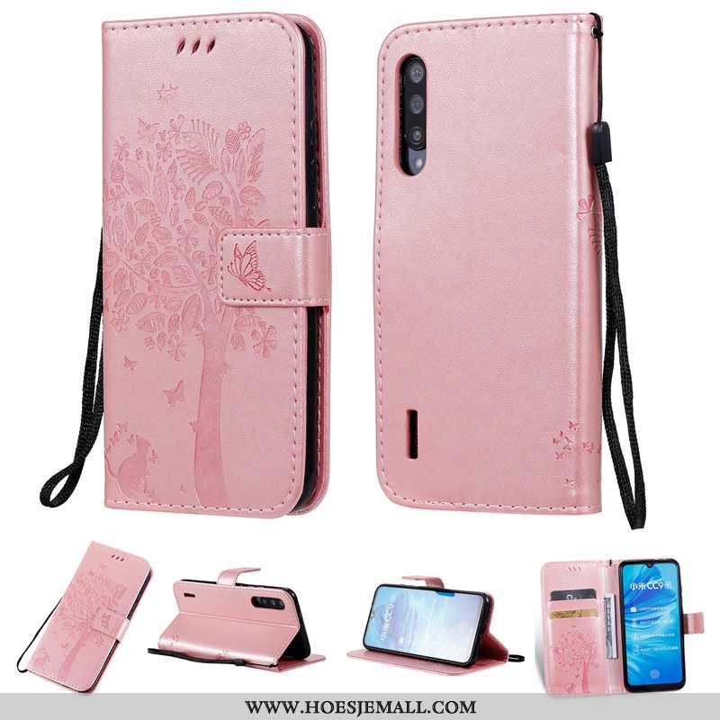 Hoesje Xiaomi Mi A3 Zacht Siliconen Clamshell Mini Leren Roze Mobiele Telefoon