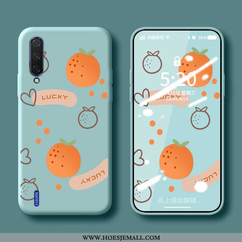 Hoes Xiaomi Mi A3 Siliconen Bescherming Fruit Trend Patroon Blauw Lovers Blauwe