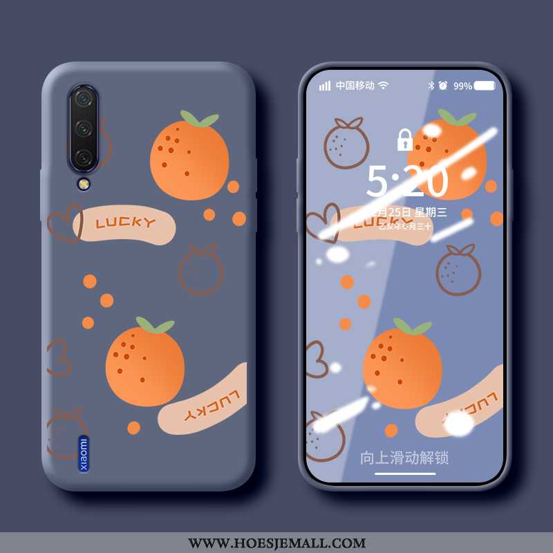 Hoes Xiaomi Mi A3 Siliconen Bescherming Fruit Trend Patroon Blauw Lovers Blauwe