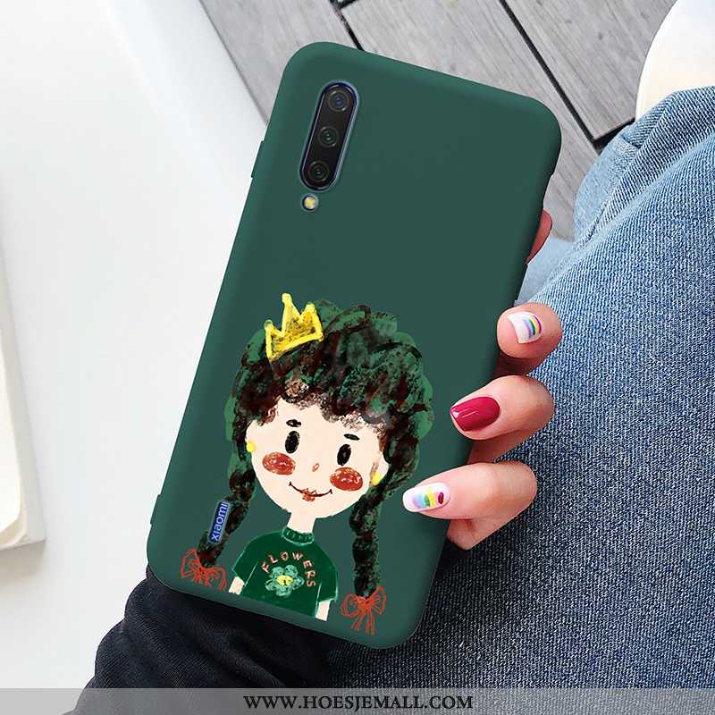 Hoes Xiaomi Mi A3 Zacht Siliconen Bescherming Hoesje Mooie Spotprent Mini Legergroene