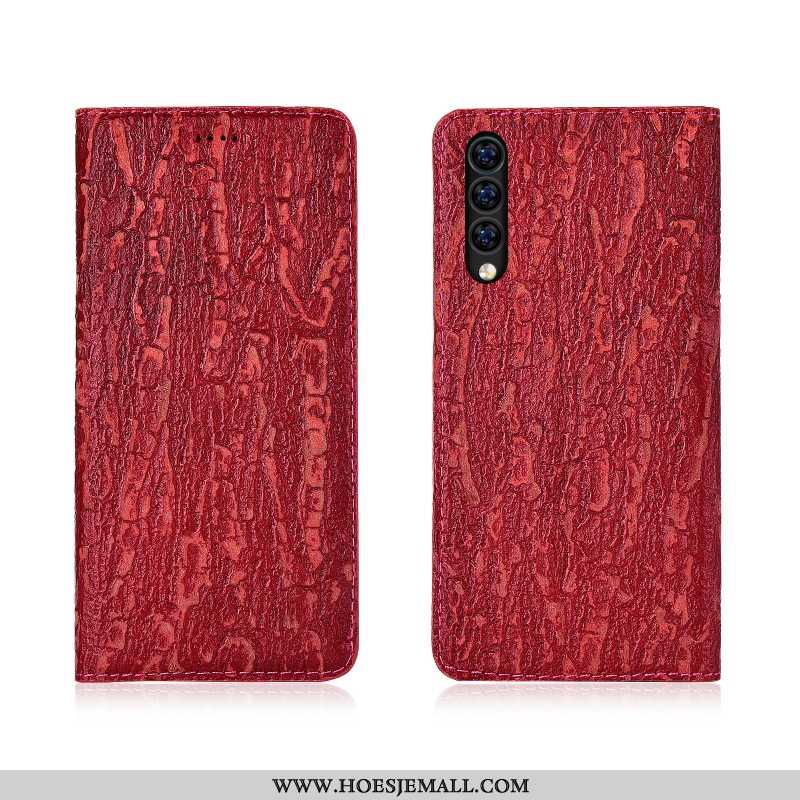 Hoes Xiaomi Mi A3 Leren Hoesje Echt Leer Leer Rood Zacht Boom