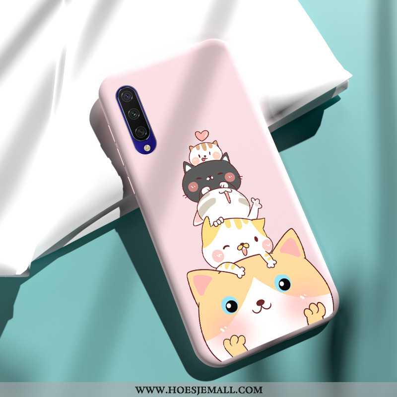 Hoesje Xiaomi Mi A3 Zacht Siliconen Mobiele Telefoon Hoes Dun Roze