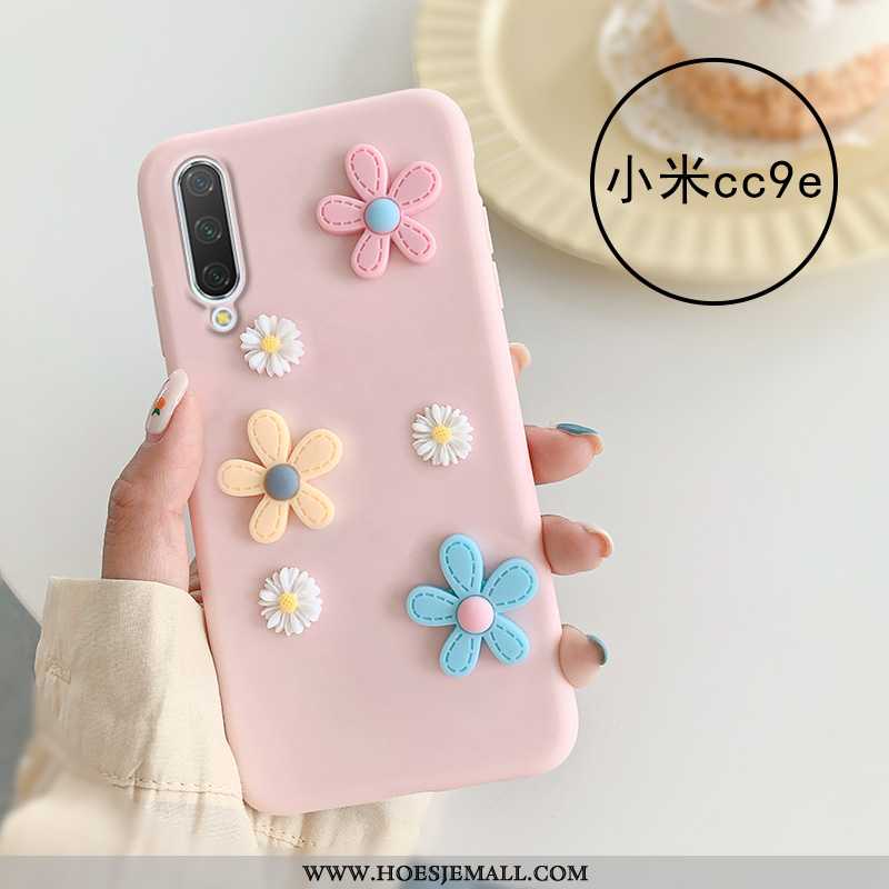 Hoes Xiaomi Mi A3 Zacht Siliconen Hoesje All Inclusive Driedimensionaal Mini Bloemen Roze