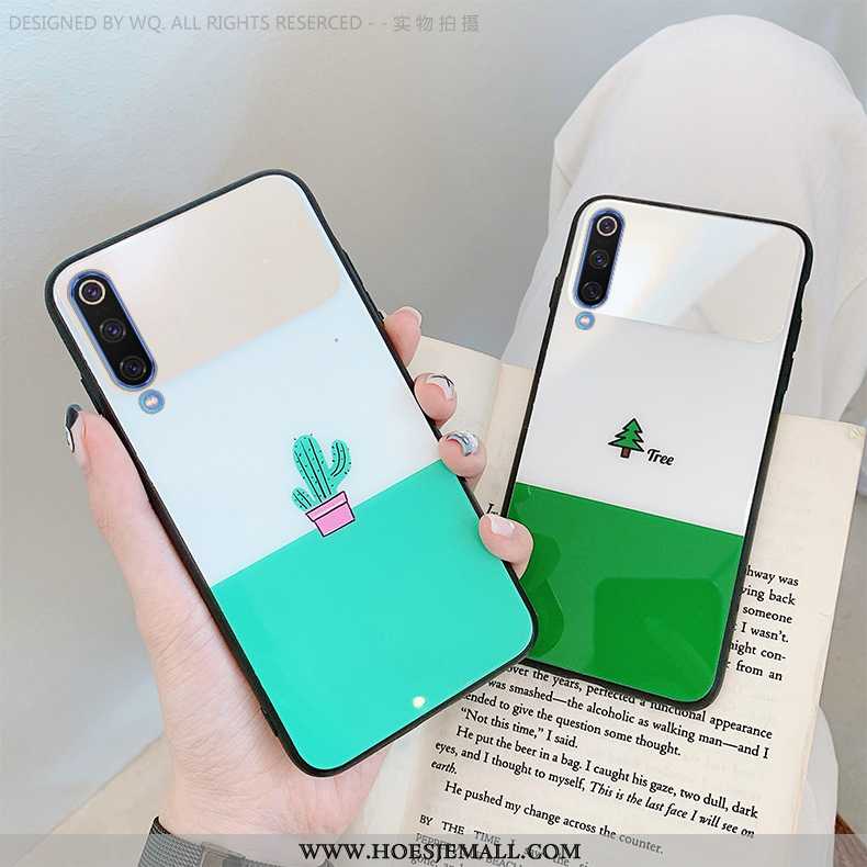 Hoes Xiaomi Mi A3 Persoonlijk Glas Mini Spiegel Groen Eenvoudige Net Red