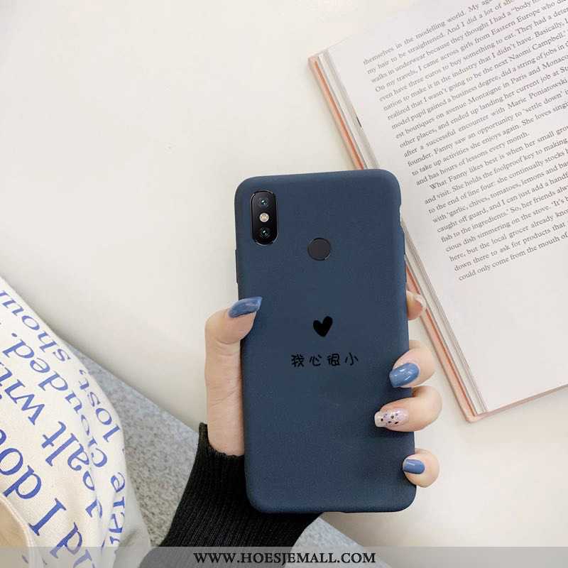 Hoesje Xiaomi Mi Max 3 Siliconen Schrobben Net Red Mobiele Telefoon Mini Lovers Anti-fall Donkerblau