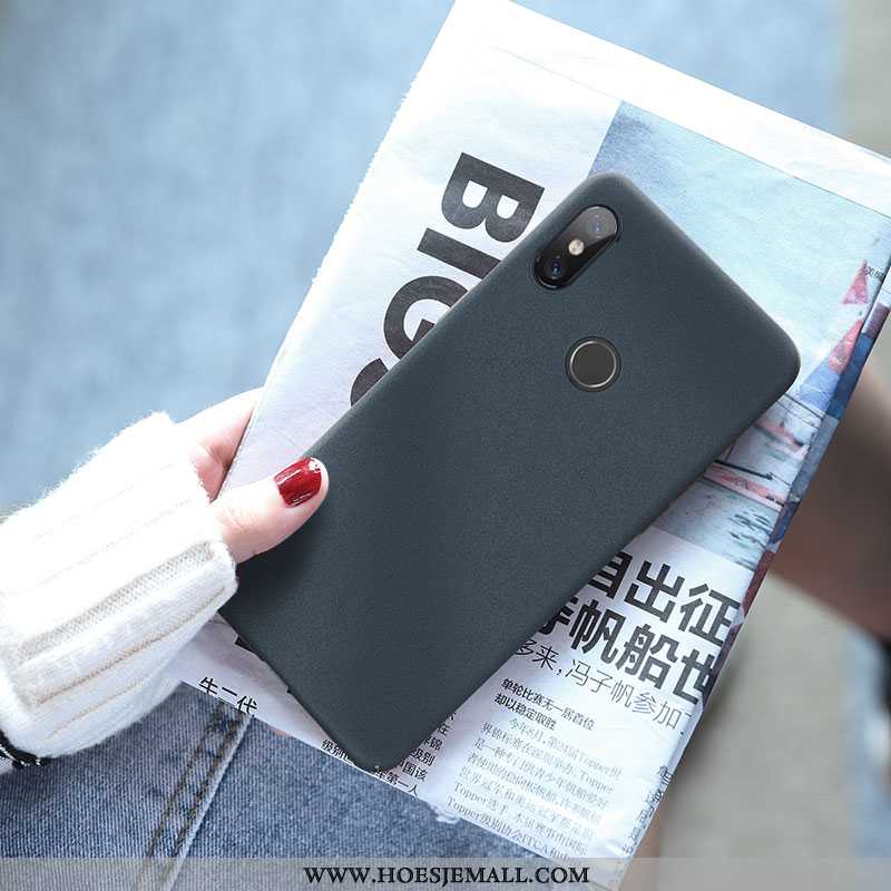 Hoes Xiaomi Mi Max 3 Bescherming Schrobben Mobiele Telefoon Effen Kleur Trend Hoesje Net Red Blauwe