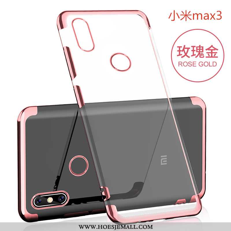 Hoes Xiaomi Mi Max 3 Zacht Siliconen Doorzichtig Scheppend Mobiele Telefoon Mini Trend Roze