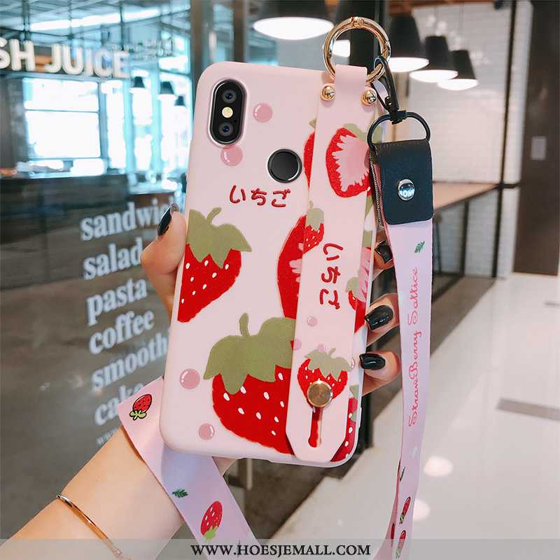 Hoesje Xiaomi Mi Max 3 Hanger Scheppend Siliconen Anti-fall Mobiele Telefoon Bescherming Roze