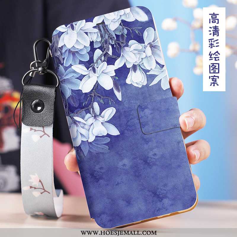 Hoes Xiaomi Mi Max 3 Leren Hoesje Persoonlijk All Inclusive Mini Folio Anti-fall Blauw Blauwe