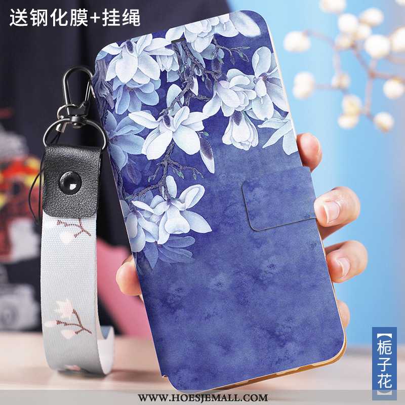 Hoes Xiaomi Mi Max 3 Leren Hoesje Persoonlijk All Inclusive Mini Folio Anti-fall Blauw Blauwe