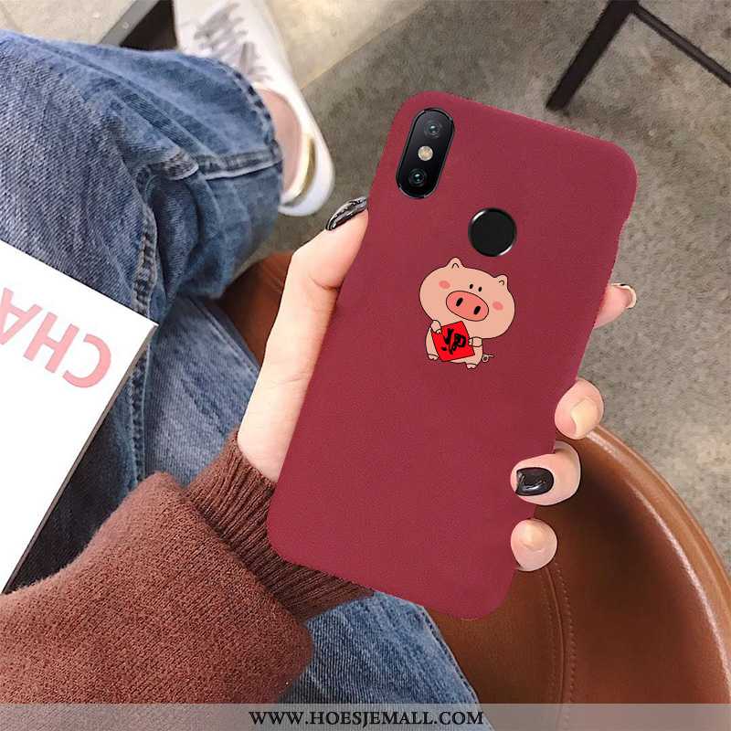 Hoes Xiaomi Mi Max 3 Mooie Trend Bescherming Schrobben Persoonlijk Mini Hoesje Bordeaux