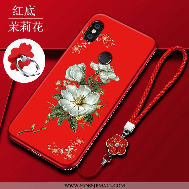 Hoes Xiaomi Mi Max 3 Zacht Siliconen Schrobben All Inclusive Rood Mobiele Telefoon