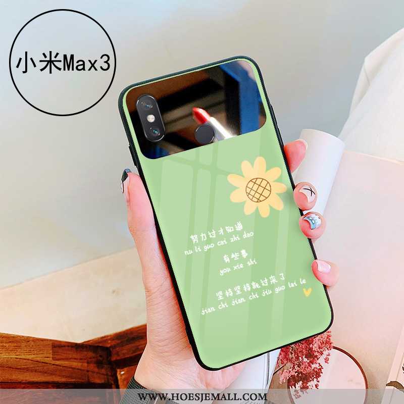 Hoesje Xiaomi Mi Max 3 Persoonlijk Glas Eenvoudige Mobiele Telefoon Net Red Make-up Mini Groen