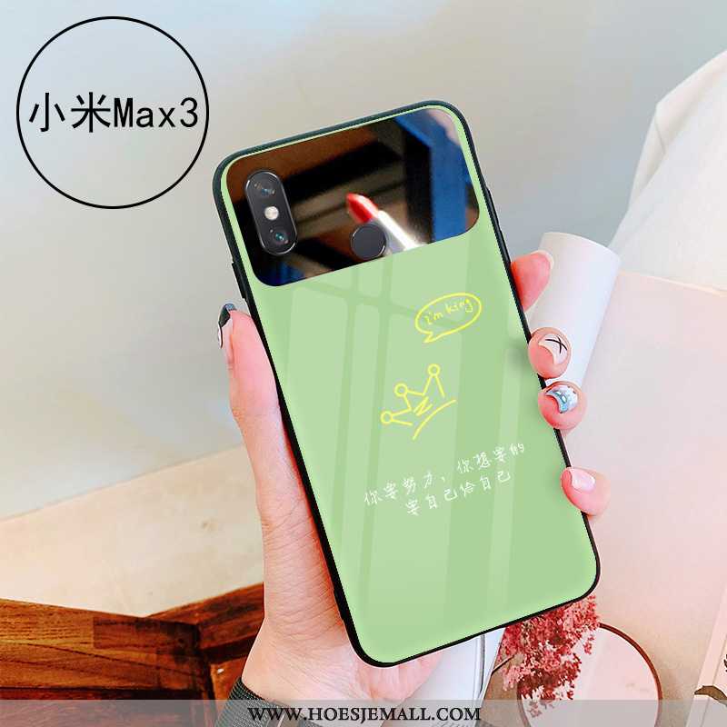 Hoesje Xiaomi Mi Max 3 Persoonlijk Glas Eenvoudige Mobiele Telefoon Net Red Make-up Mini Groen