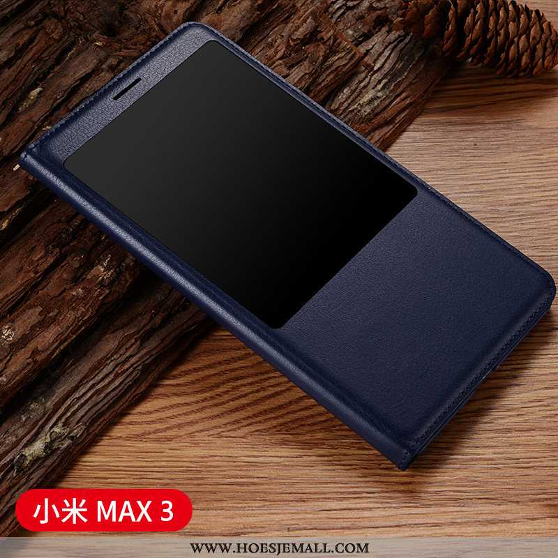 Hoesje Xiaomi Mi Max 3 Bescherming Leren Anti-fall Mini Clamshell Hoes Bordeaux