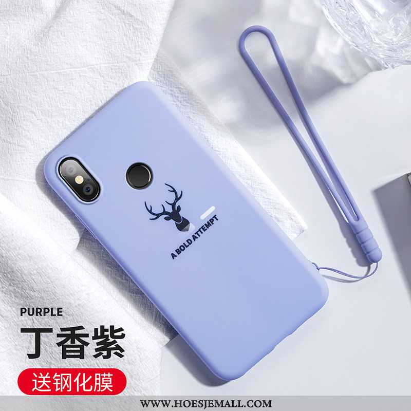 Hoes Xiaomi Mi Max 3 Siliconen Bescherming All Inclusive Dun Purper Anti-fall