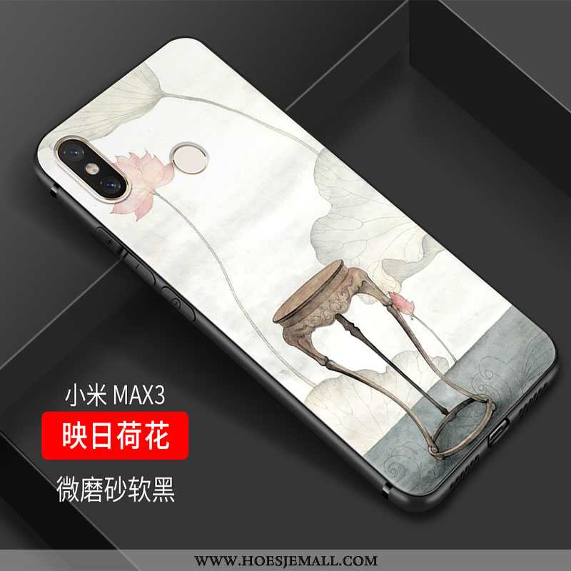 Hoesje Xiaomi Mi Max 3 Bescherming Hanger Persoonlijk Zacht Bloemen Chinese Stijl Roze