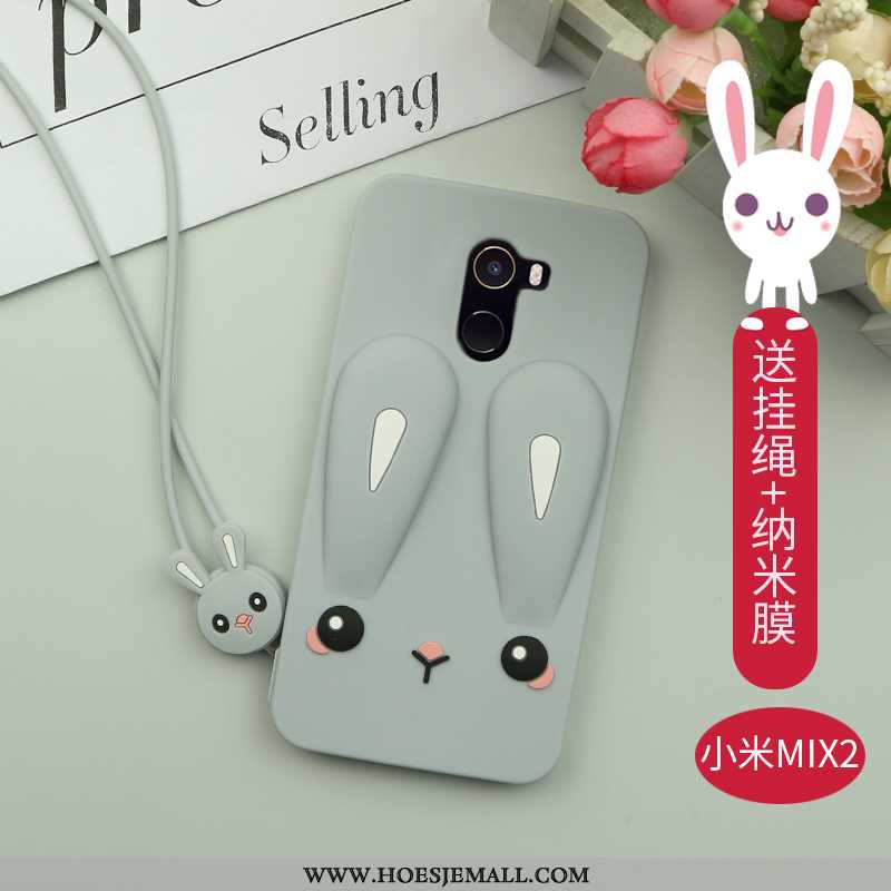 Hoesje Xiaomi Mi Mix 2 Scheppend Spotprent Zacht Hanger Hoes All Inclusive Witte