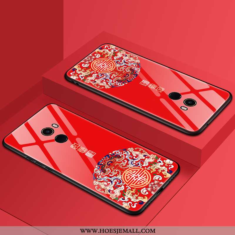 Hoes Xiaomi Mi Mix 2 Trend Bescherming Scheppend Mini Schrobben Glas Eenvoudige Rood