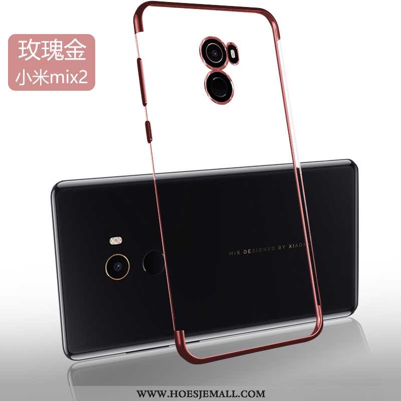 Hoes Xiaomi Mi Mix 2 Super Dun Mobiele Telefoon Siliconen Doorzichtig Eenvoudige Zacht Gouden