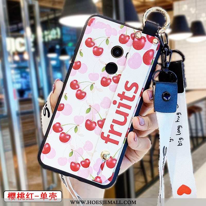 Hoesje Xiaomi Mi Mix 2 Schrobben Hanger Siliconen Mobiele Telefoon Roze Mini Anti-fall