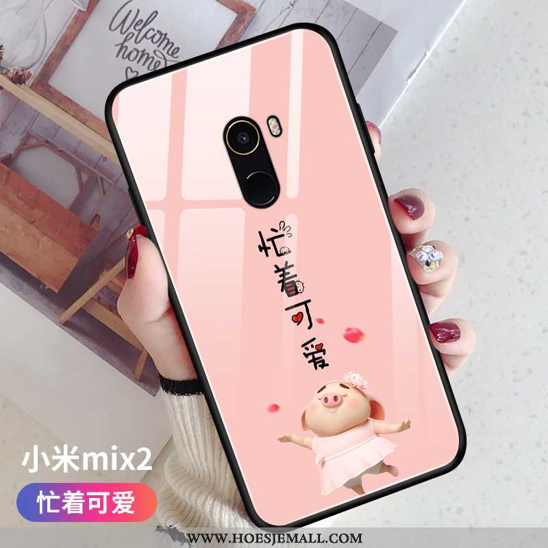 Hoesje Xiaomi Mi Mix 2 Siliconen Bescherming Roze Zacht Mobiele Telefoon Glas Lovers