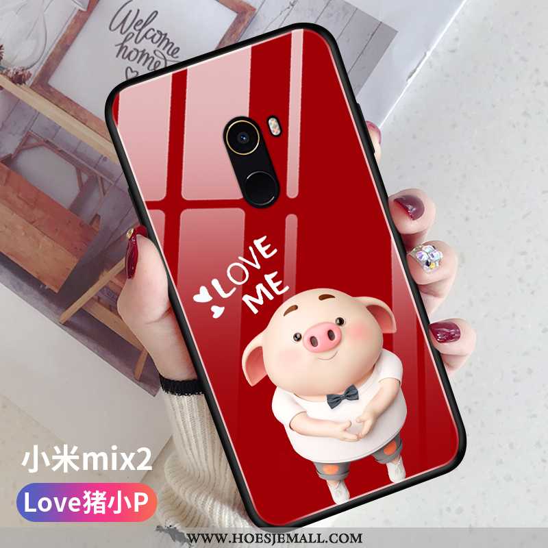 Hoesje Xiaomi Mi Mix 2 Siliconen Bescherming Roze Zacht Mobiele Telefoon Glas Lovers