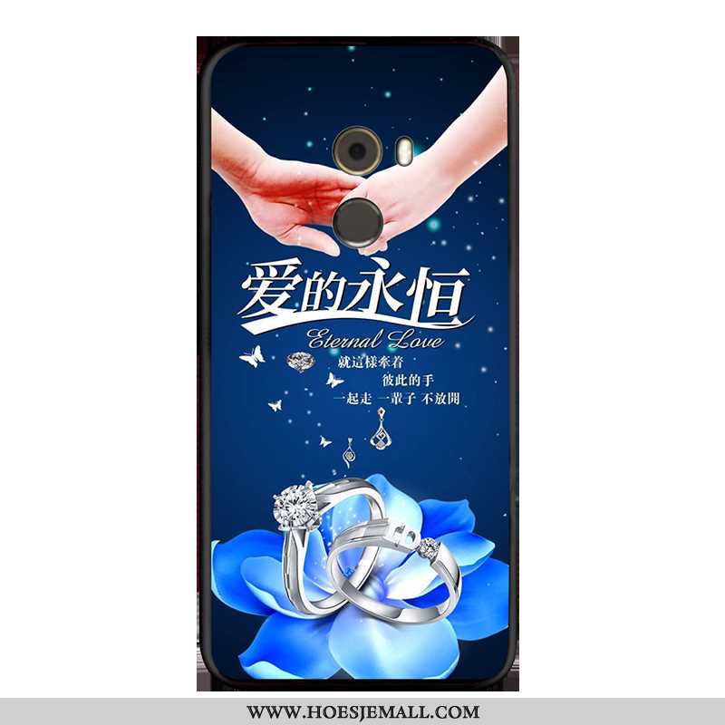 Hoesje Xiaomi Mi Mix 2 Spotprent Zacht Hoes Mobiele Telefoon Anti-fall Ondersteuning Blauwe